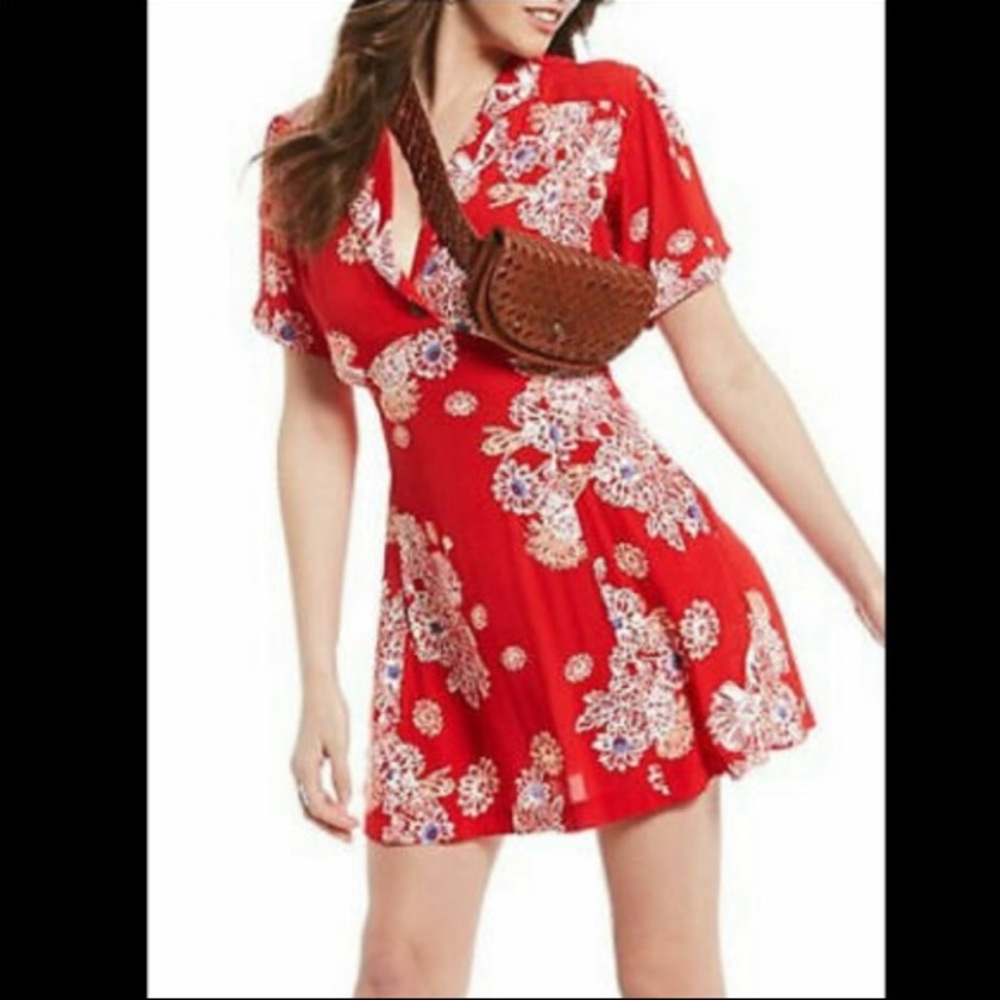 NWT Free People Red Combo Dress